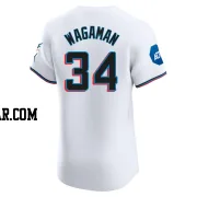 Eric Wagaman Men's Miami Marlins White Elite Home Patch Jersey