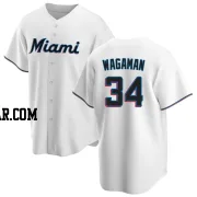 Eric Wagaman Men's Miami Marlins White Replica Home Jersey