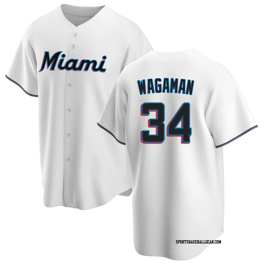 Eric Wagaman Men's Miami Marlins White Replica Home Jersey