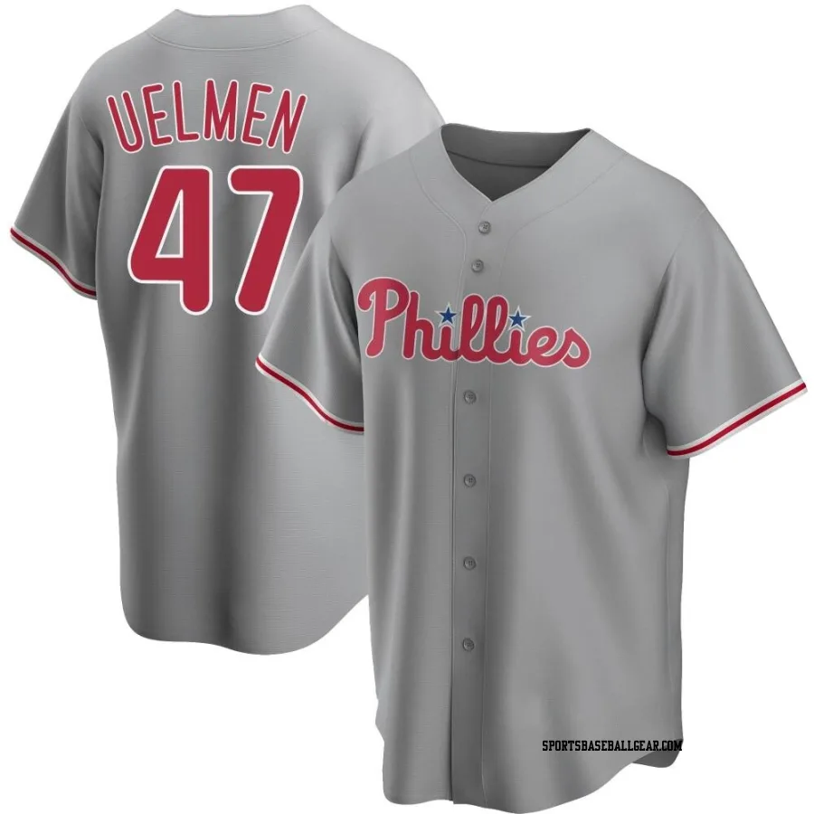 Erich Uelmen Men's Philadelphia Phillies Gray Replica Road Jersey