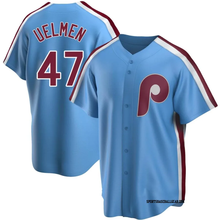 Erich Uelmen Youth Philadelphia Phillies Light Blue Replica Road Cooperstown Collection Jersey