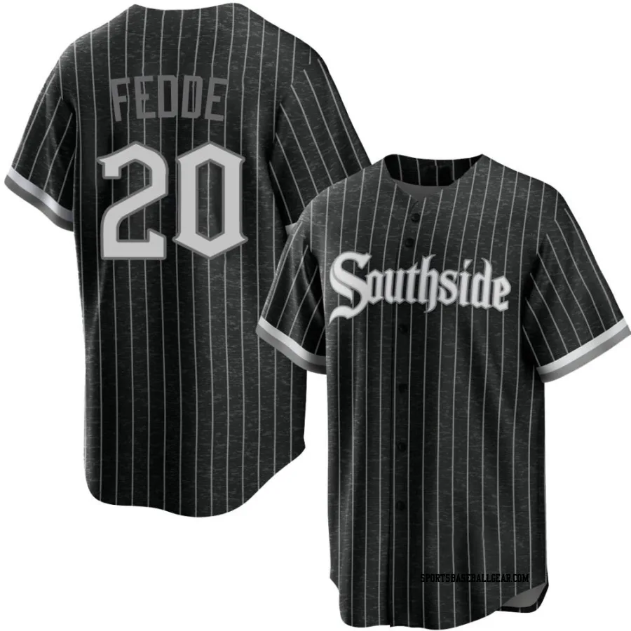 Erick Fedde Men's Chicago White Sox Black Replica 2021 City Connect Jersey