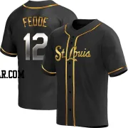 Erick Fedde Men's St. Louis Cardinals Black Golden Replica Alternate Jersey