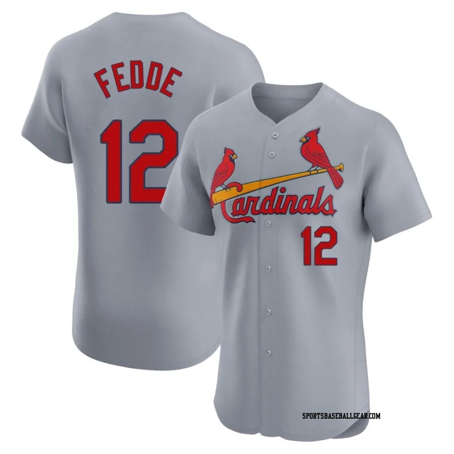 Erick Fedde Men's St. Louis Cardinals Gray Elite Road Jersey