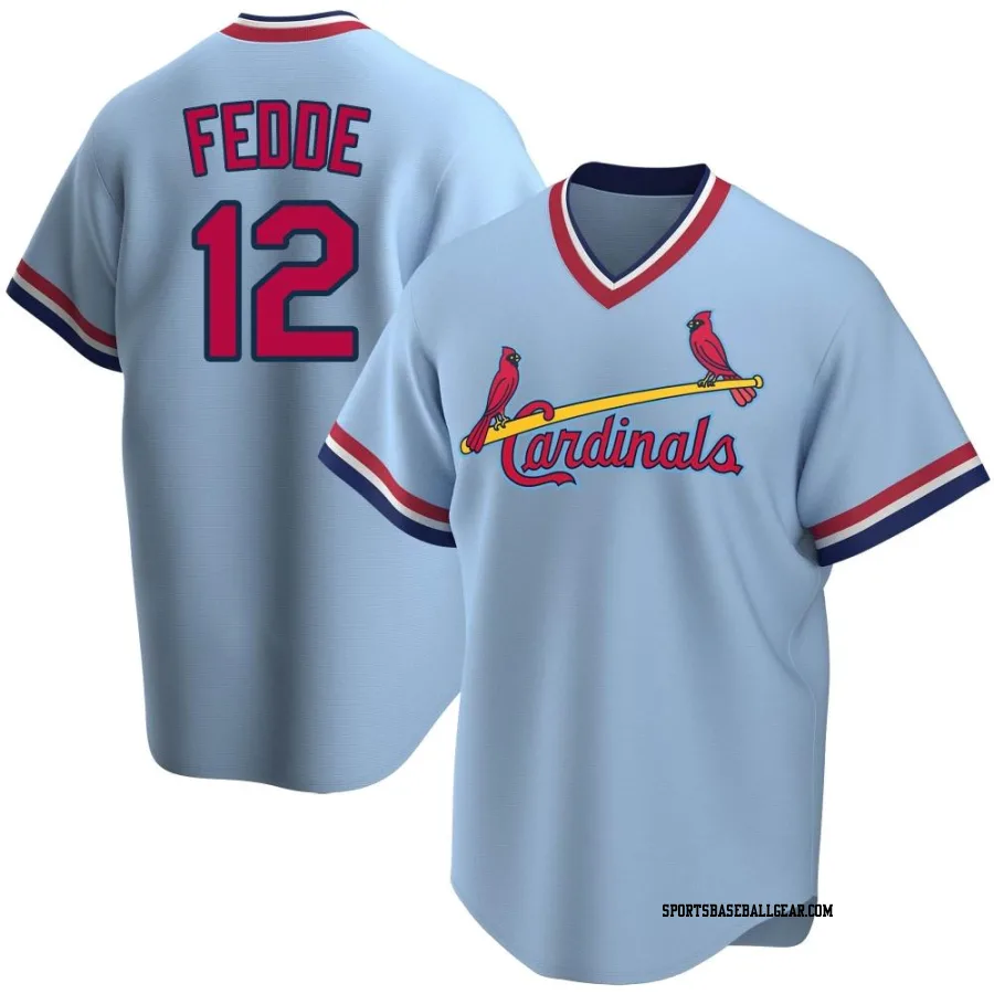 Erick Fedde Men's St. Louis Cardinals Light Blue Replica Road Cooperstown Collection Jersey