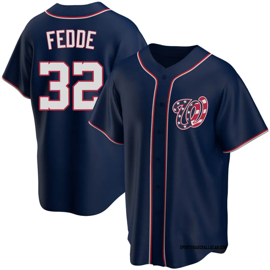 Erick Fedde Men's Washington Nationals Navy Replica Alternate Team Jersey