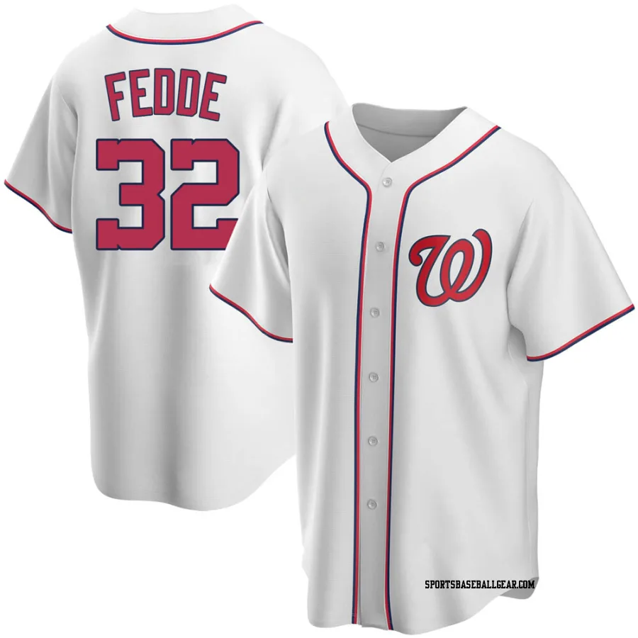 Erick Fedde Men's Washington Nationals White Replica Home Jersey