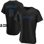 Erik Gonzalez Men's Miami Marlins Black Authentic Alternate Jersey