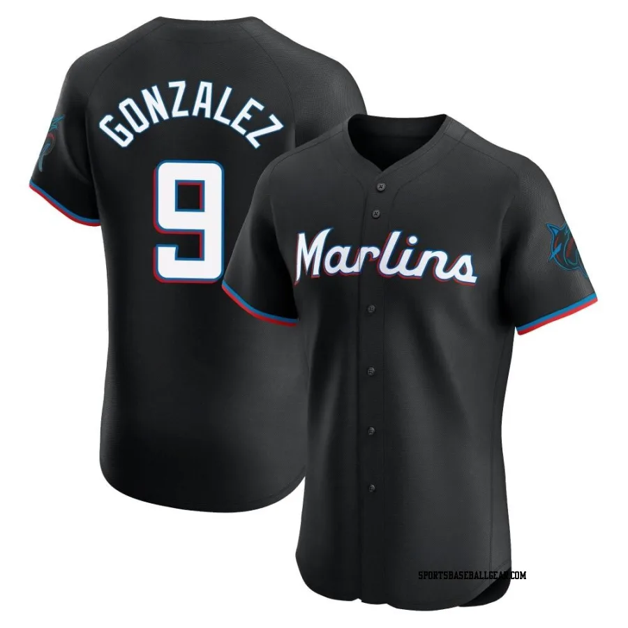 Erik Gonzalez Men's Miami Marlins Black Elite Alternate Vapor Premier Jersey