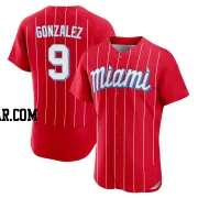 Erik Gonzalez Men's Miami Marlins Red Authentic 2021 City Connect Jersey