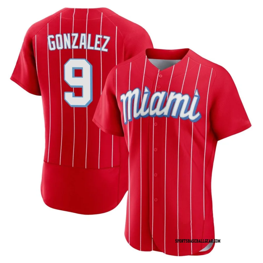 Erik Gonzalez Men's Miami Marlins Red Authentic 2021 City Connect Jersey