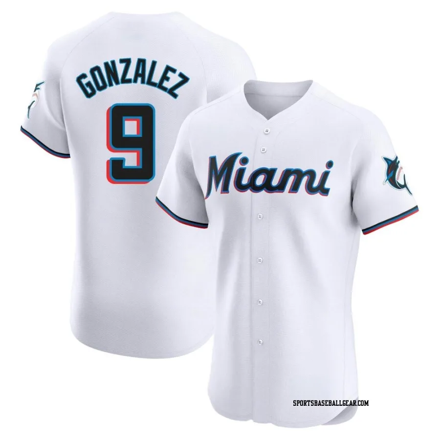 Erik Gonzalez Men's Miami Marlins White Elite Home Jersey