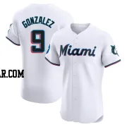 Erik Gonzalez Men's Miami Marlins White Elite Home Patch Jersey