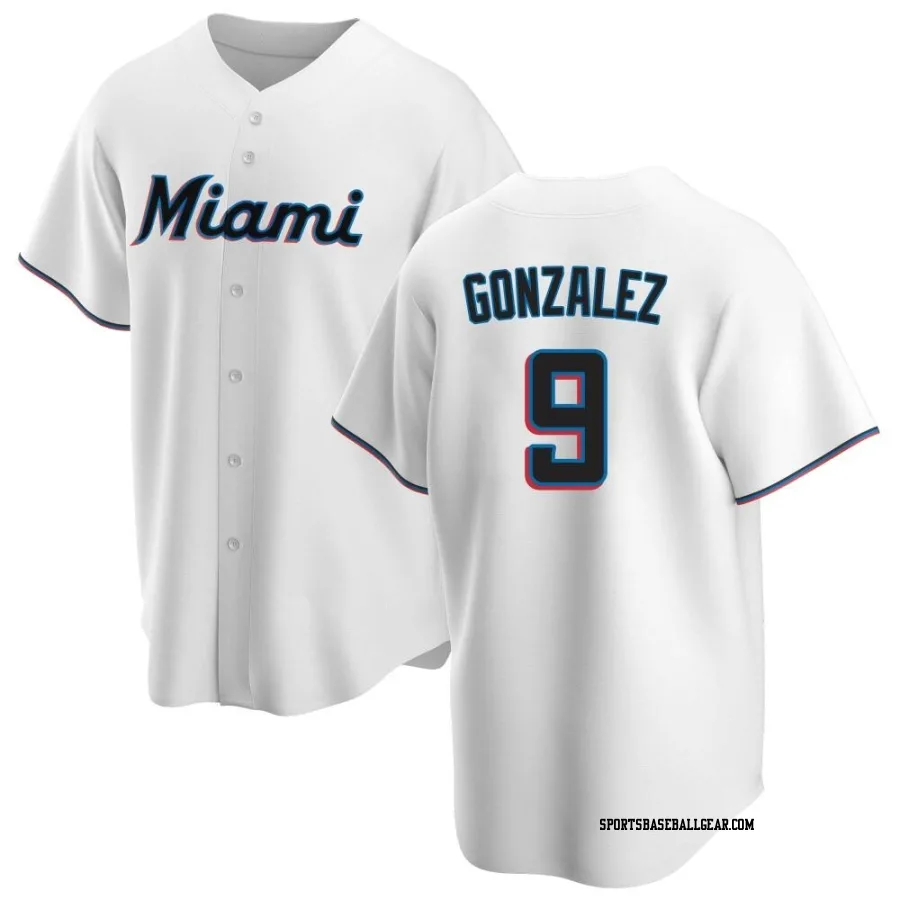 Erik Gonzalez Men's Miami Marlins White Replica Home Jersey