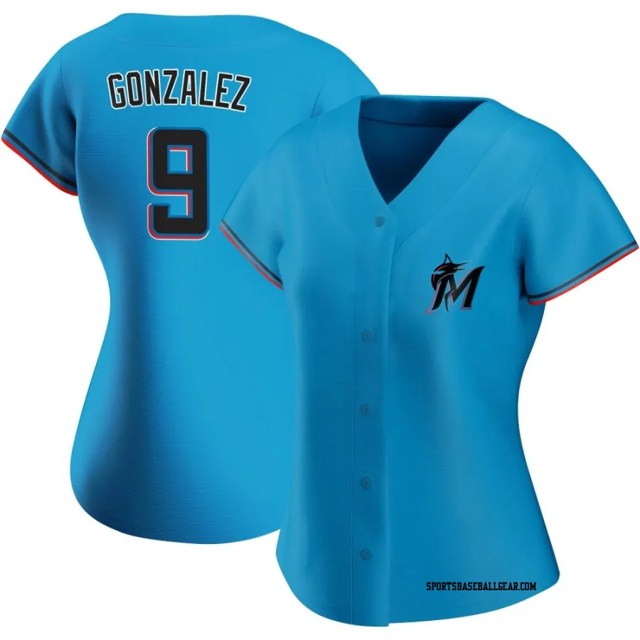 Erik Gonzalez Women's Miami Marlins Blue Replica Alternate Jersey