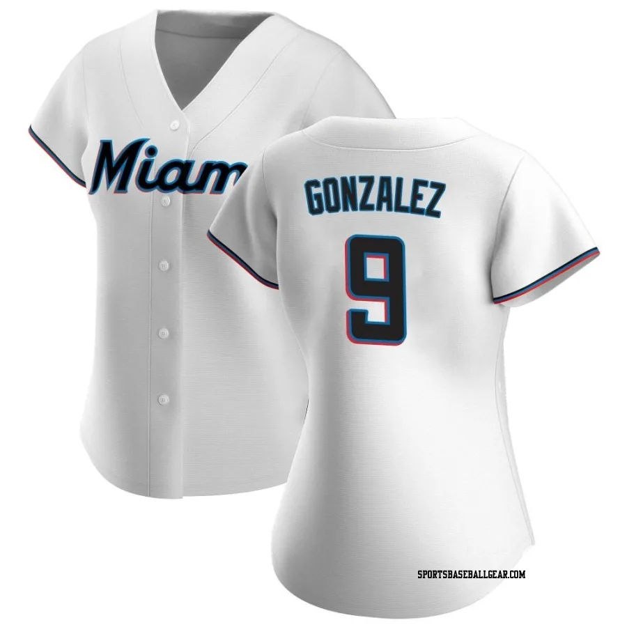 Erik Gonzalez Women's Miami Marlins White Authentic Home Jersey