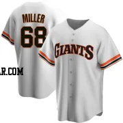 Erik Miller Men's San Francisco Giants White Replica Home Cooperstown Collection Jersey