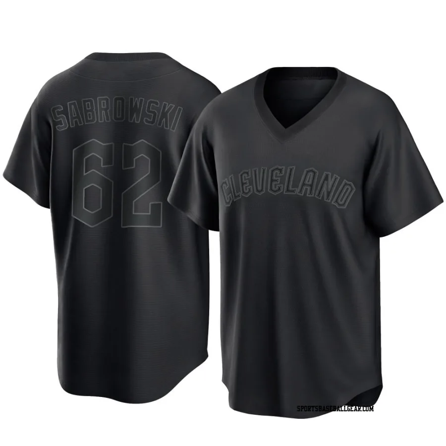 Erik Sabrowski Men's Cleveland Guardians Black Replica Pitch Fashion Jersey