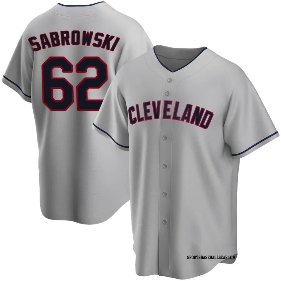 Erik Sabrowski Men's Cleveland Guardians Gray Replica Road Jersey