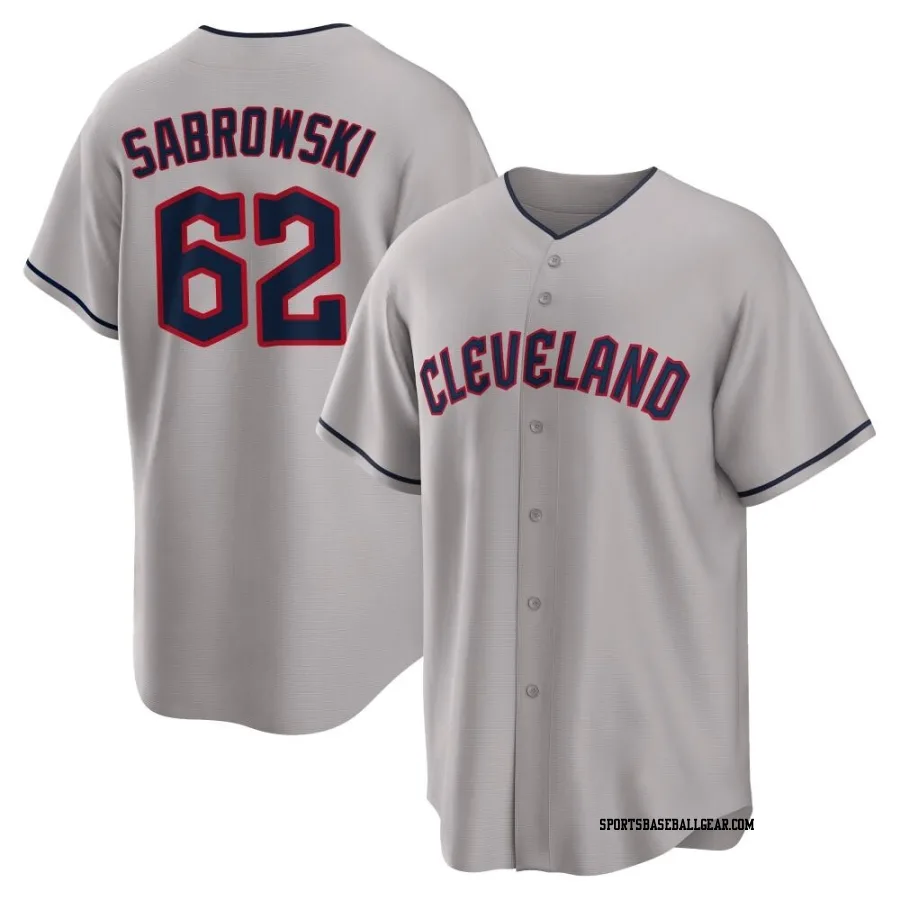 Erik Sabrowski Men's Cleveland Guardians Gray Replica Road Jersey