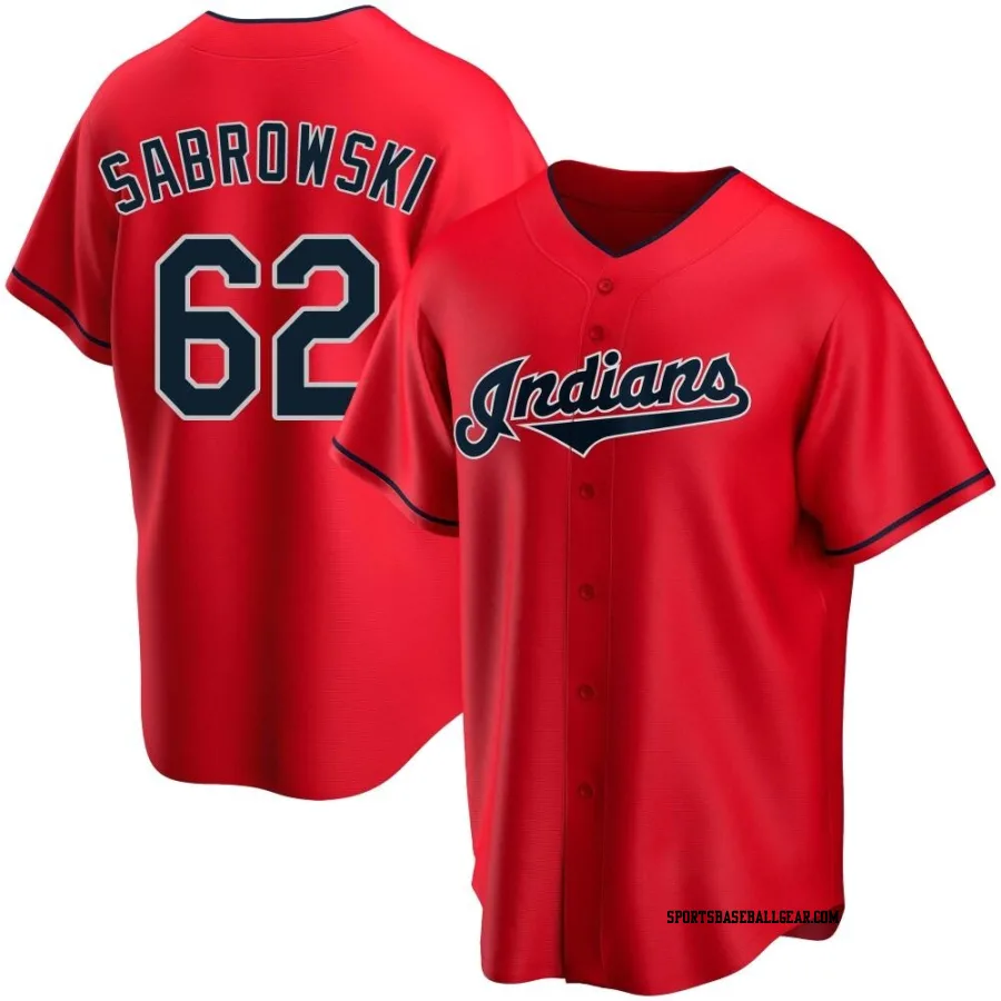 Erik Sabrowski Men's Cleveland Guardians Red Replica Alternate Jersey