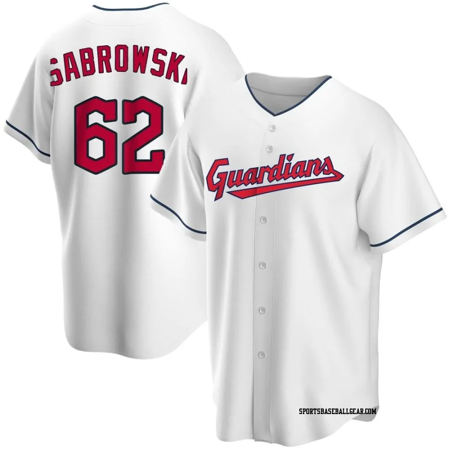 Erik Sabrowski Men's Cleveland Guardians White Replica Home Jersey