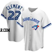 Ernie Clement Men's Toronto Blue Jays White Replica Home Cooperstown Collection Jersey