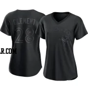 Ernie Clement Women's Toronto Blue Jays Black Authentic Pitch Fashion Jersey