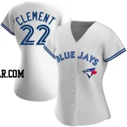 Ernie Clement Women's Toronto Blue Jays White Replica Home Jersey