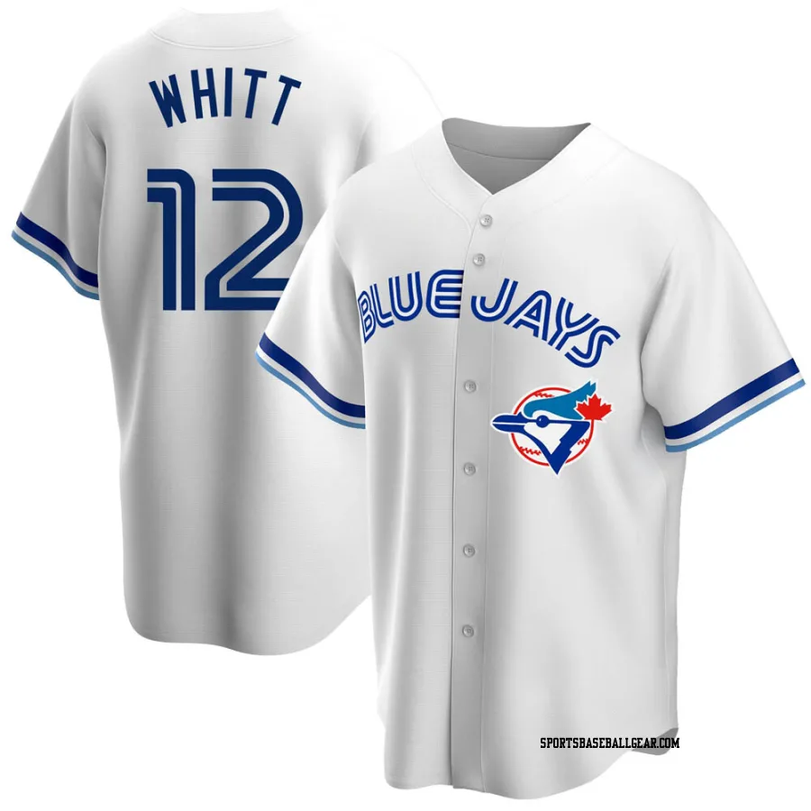 Ernie Whitt Men's Toronto Blue Jays White Replica Home Cooperstown Collection Jersey