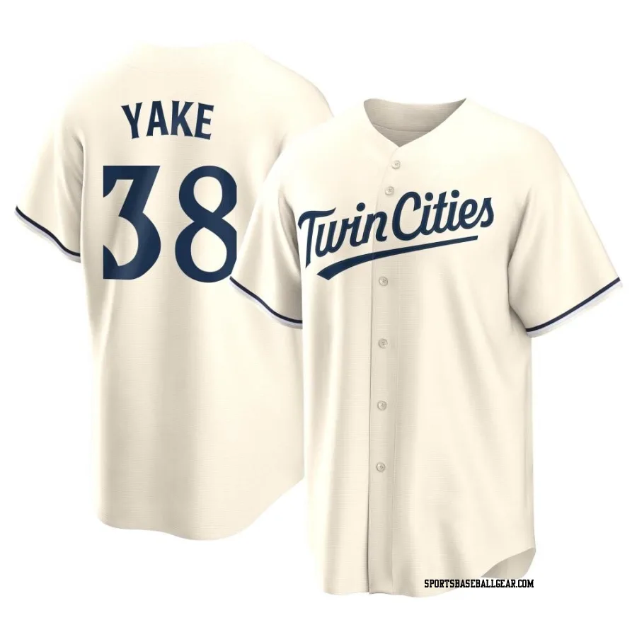 Ernie Yake Men's Minnesota Twins Cream Replica Alternate Jersey