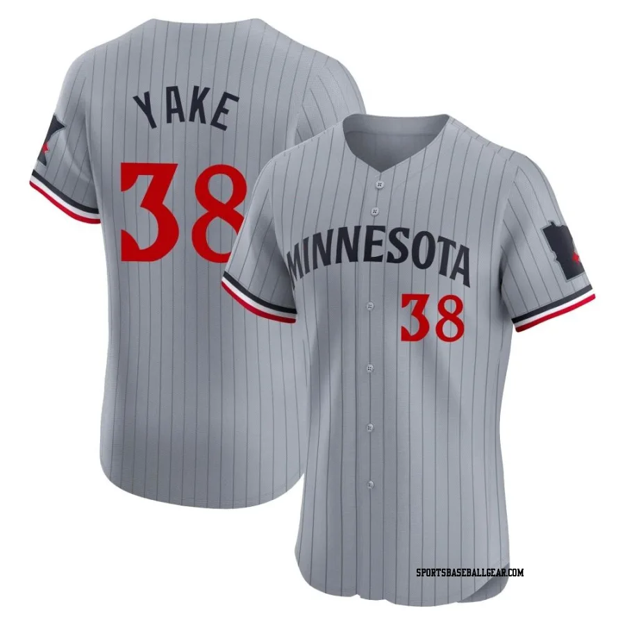 Ernie Yake Men's Minnesota Twins Gray Elite Road Jersey