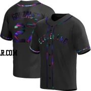 Esteban Gonzalez Men's Cleveland Guardians Black Holographic Replica Alternate Jersey