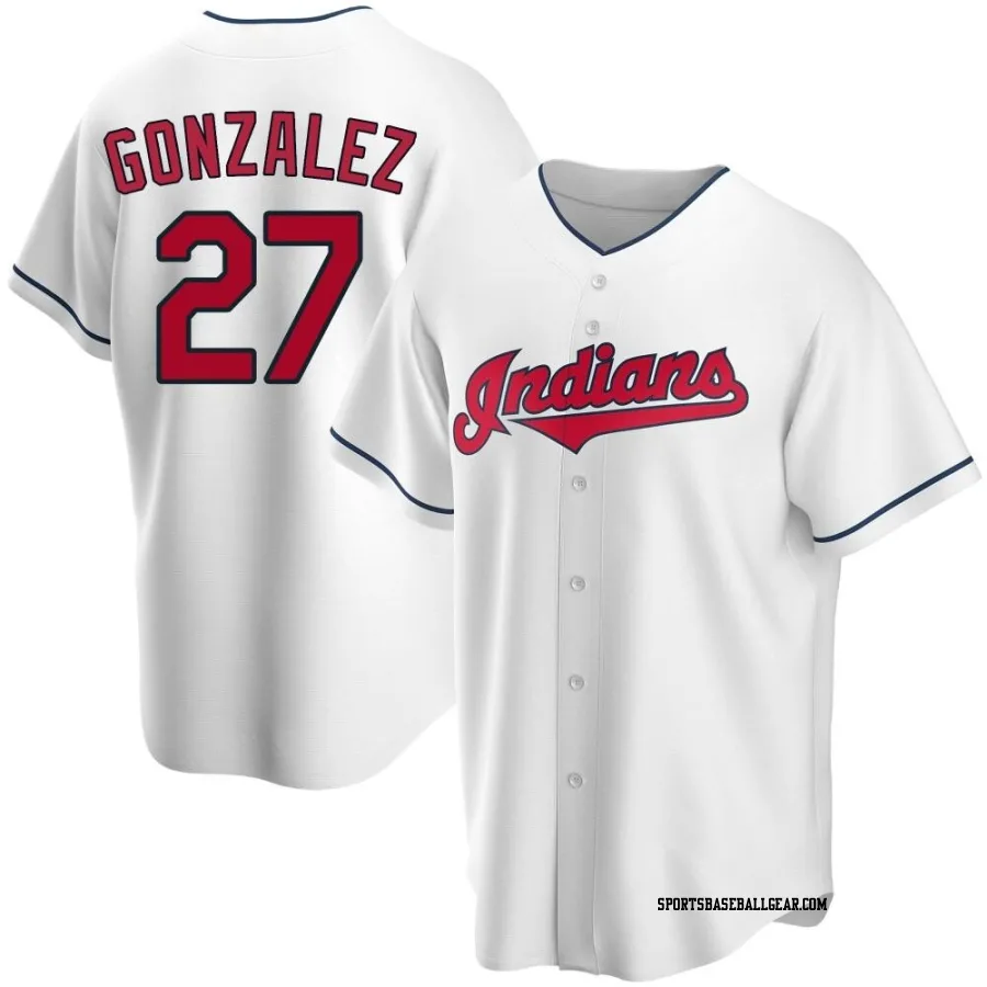 Esteban Gonzalez Men's Cleveland Guardians White Replica Home Jersey