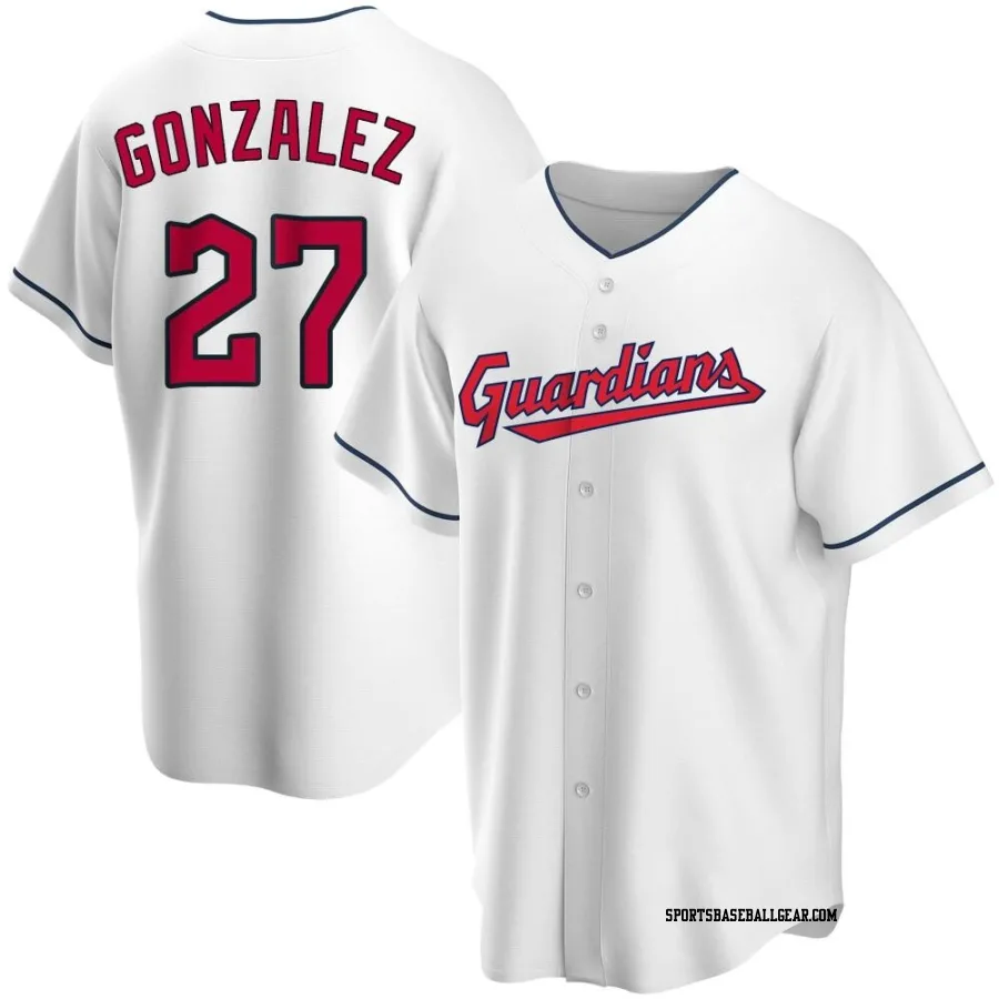 Esteban Gonzalez Men's Cleveland Guardians White Replica Home Jersey