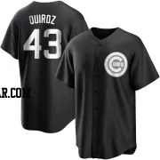 Esteban Quiroz Men's Chicago Cubs Black/White Replica Jersey