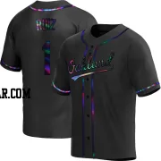 Esteury Ruiz Men's Oakland Athletics Black Holographic Replica Alternate Jersey