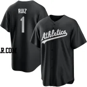 Esteury Ruiz Men's Oakland Athletics Black/White Replica Jersey