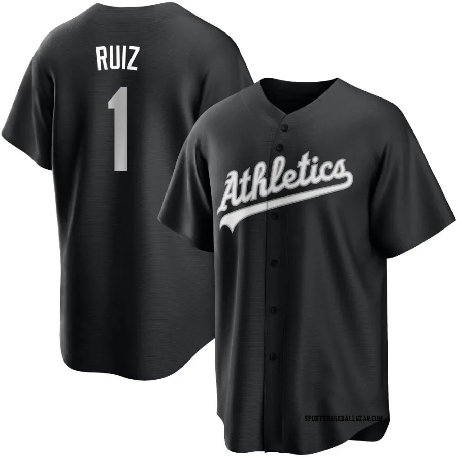 Esteury Ruiz Men's Oakland Athletics Black/White Replica Jersey