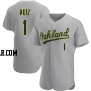 Esteury Ruiz Men's Oakland Athletics Gray Authentic Road Jersey