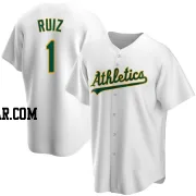 Esteury Ruiz Men's Oakland Athletics White Replica Home Jersey