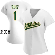 Esteury Ruiz Women's Oakland Athletics White Authentic Home Jersey