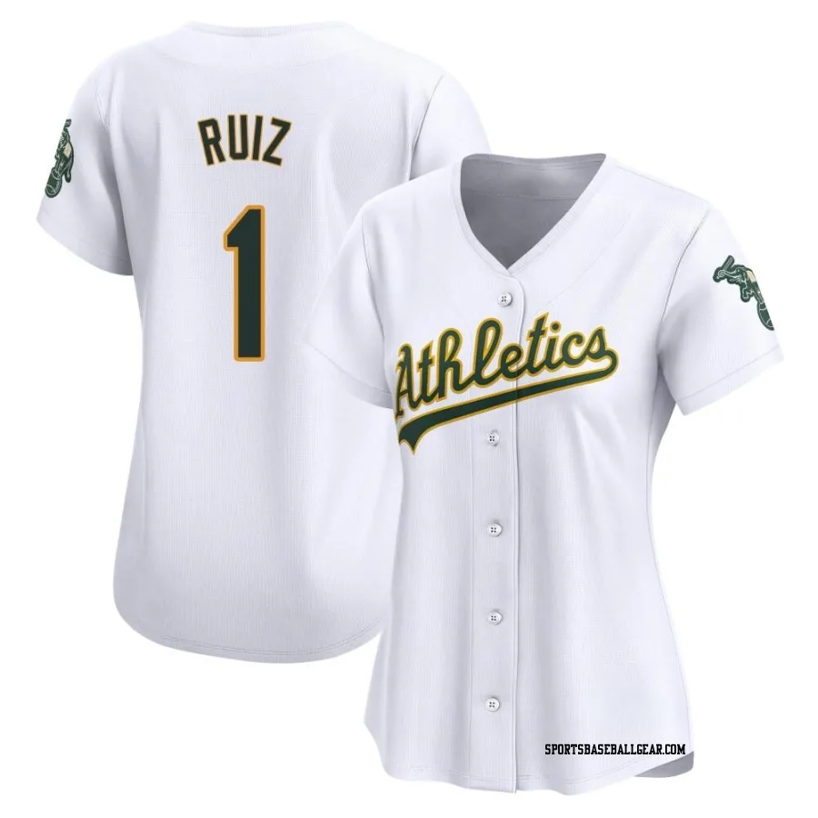 Esteury Ruiz Women's Oakland Athletics White Limited Home Jersey