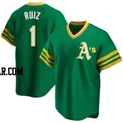 Esteury Ruiz Youth Oakland Athletics Green Replica R Kelly Road Cooperstown Collection Jersey