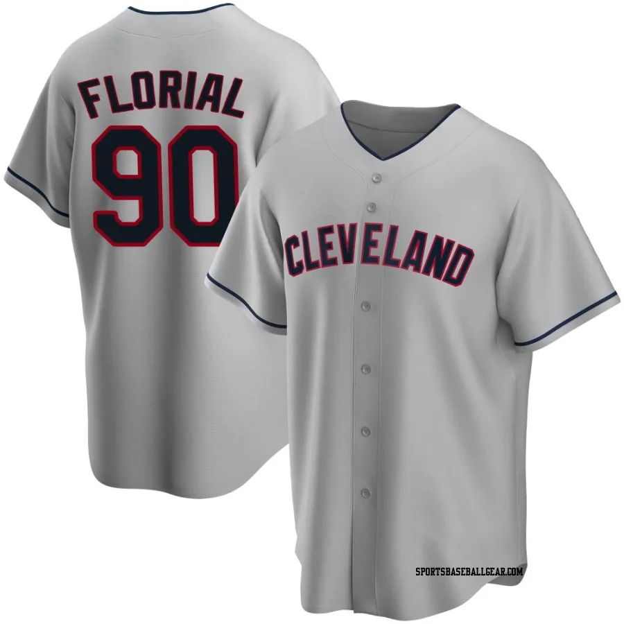 Estevan Florial Men's Cleveland Guardians Gray Replica Road Jersey