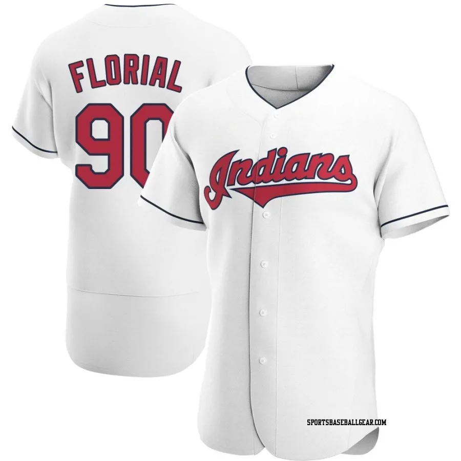 Estevan Florial Men's Cleveland Guardians White Authentic Home Jersey