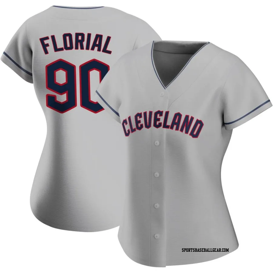 Estevan Florial Women's Cleveland Guardians Gray Replica Road Jersey