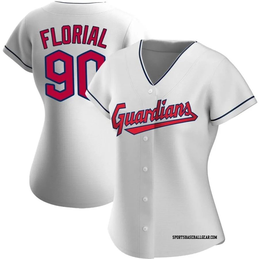 Estevan Florial Women's Cleveland Guardians White Authentic Home Jersey