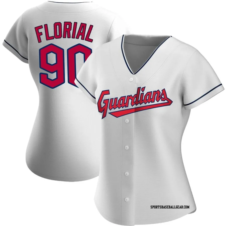 Estevan Florial Women's Cleveland Guardians White Replica Home Jersey