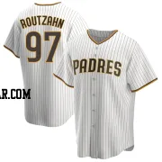 Ethan Routzahn Men's San Diego Padres White/Brown Replica Home Jersey